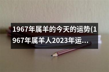 1967年属羊的今天的运势(1967年属羊人2023年运势男性)