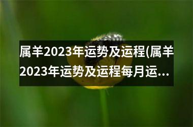 属羊2023年运势及运程(属羊2023年运势及运程每月运程)