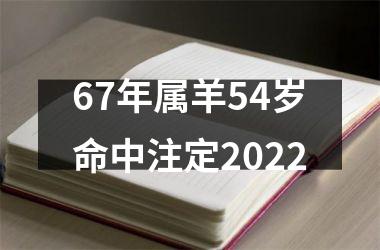 67年属羊54岁命中注定2025