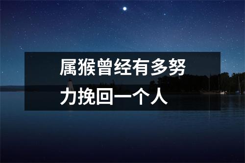 属猴曾经有多努力挽回一个人