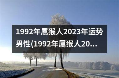 1992年属猴人2023年运势男性(1992年属猴人2023年运势及运程每月运程)