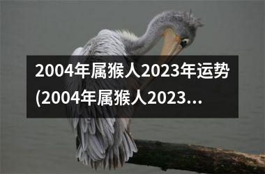 2004年属猴人2023年运势(2004年属猴人2023年运势及运程女)