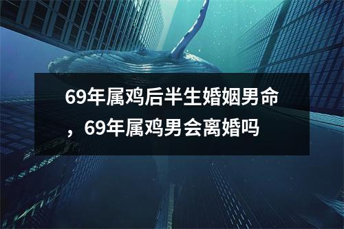 69年属鸡后半生婚姻男命，69年属鸡男会离婚吗