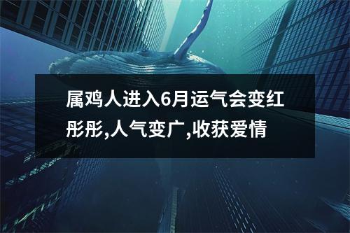 属鸡人进入6月运气会变红彤彤,人气变广,收获爱情