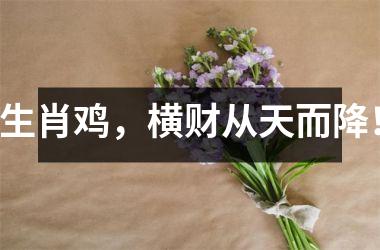 生肖鸡，横财从天而降！