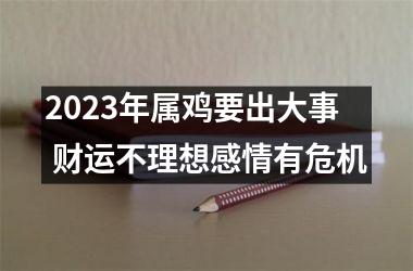 2025年属鸡要出大事 财运不理想感情有危机