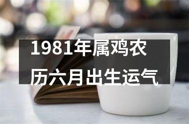 1981年属鸡农历六月出生运气