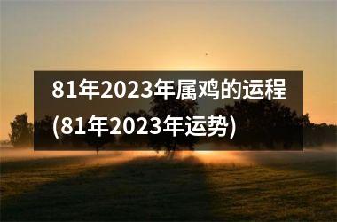 81年2023年属鸡的运程(81年2023年运势)