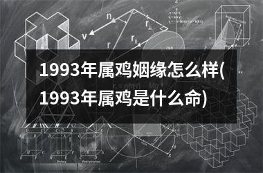 1993年属鸡姻缘怎么样(1993年属鸡是什么命)