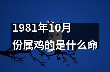 1981年10月份属鸡的是什么命