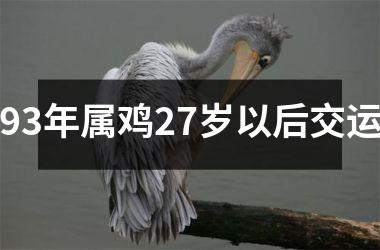 93年属鸡27岁以后交运