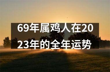 69年属鸡人在2023年的全年运势