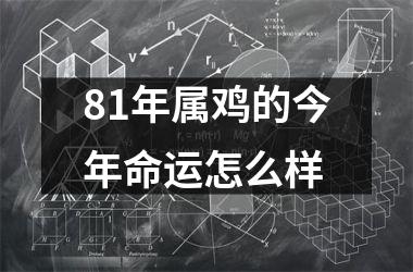 81年属鸡的今年命运怎么样