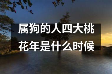 <h3>属狗的人四大桃花年是什么时候