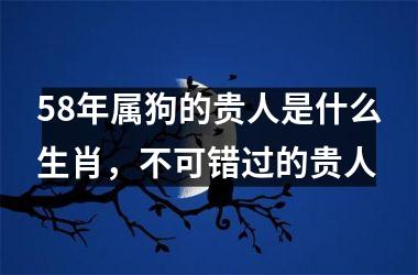 58年属狗的贵人是什么生肖，不可错过的贵人