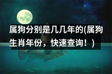 属狗分别是几几年的(属狗生肖年份，快速查询！)