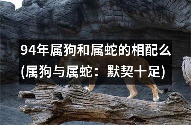 94年属狗和属蛇的相配么(属狗与属蛇：默契十足)