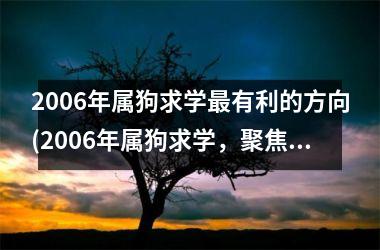 <h3>2006年属狗求学有利的方向(2006年属狗求学，聚焦佳方向。)