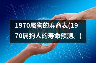 <h3>1970属狗的寿命表(1970属狗人的寿命预测。)