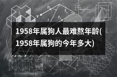 <h3>1958年属狗人难熬年龄(1958年属狗的今年多大)
