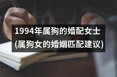 1994年属狗的婚配女士(属狗女的婚姻匹配建议)