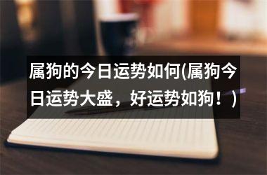 <h3>属狗的今日运势如何(属狗今日运势大盛，好运势如狗！)