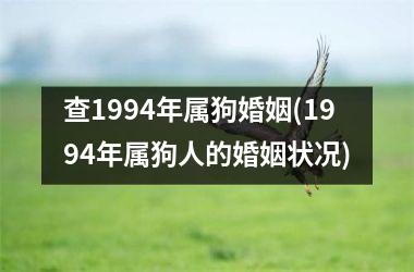 查1994年属狗婚姻(1994年属狗人的婚姻状况)