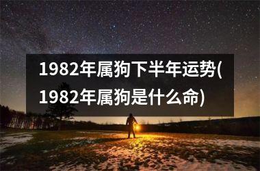 <h3>1982年属狗下半年运势(1982年属狗是什么命)