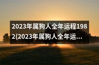 2023年属狗人全年运程1982(2023年属狗人全年运势1982)