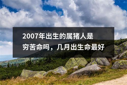 2007年出生的属猪人是穷苦命吗，几月出生命好