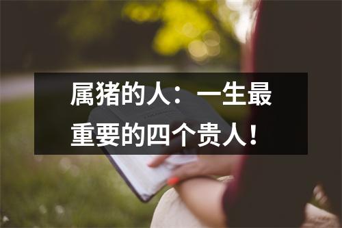 属猪的人：一生重要的四个贵人！