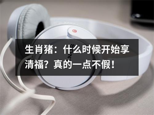 生肖猪：什么时候开始享清福？真的一点不假！