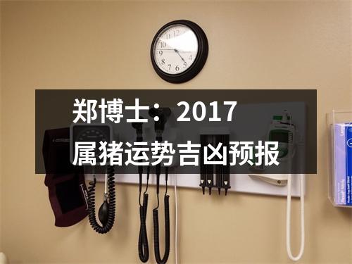 郑博士：2017属猪运势吉凶预报