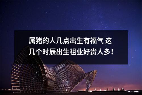 属猪的人几点出生有福气这几个时辰出生祖业好贵人多！