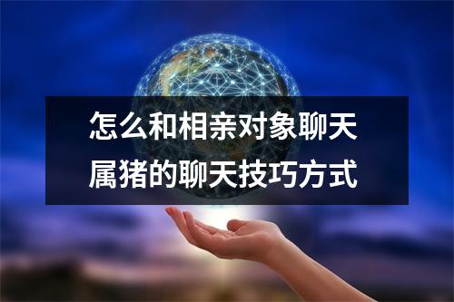 怎么和相亲对象聊天属猪的聊天技巧方式