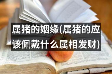 属猪的姻缘(属猪的应该佩戴什么属相发财)
