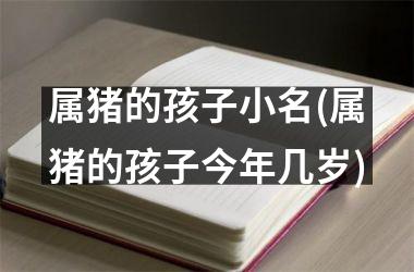 属猪的孩子小名(属猪的孩子今年几岁)