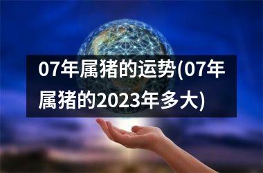 07年属猪的运势(07年属猪的2025年多大)