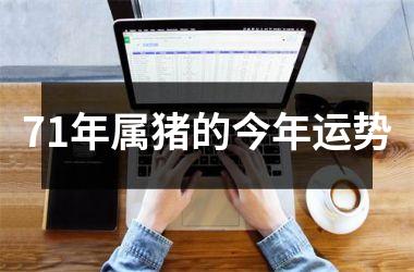 71年属猪的今年运势