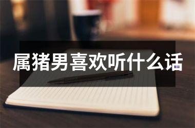 属猪男喜欢听什么话