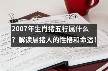 <h3>2007年生肖猪五行属什么？解读属猪人的性格和命运！