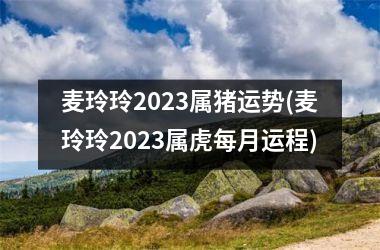 麦玲玲2025属猪运势(麦玲玲2025属虎每月运程)