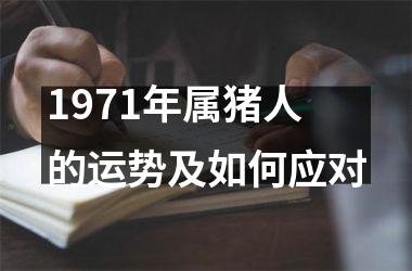 1971年属猪人的运势及如何应对
