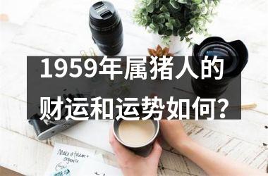 1959年属猪人的财运和运势如何？