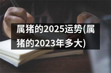 属猪的2025运势(属猪的2025年多大)