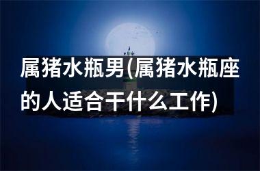 属猪水瓶男(属猪水瓶座的人适合干什么工作)