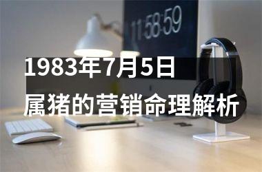 1983年7月5日属猪的营销命理解析