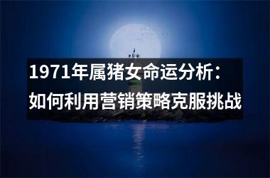1971年属猪女命运分析：如何利用营销策略克服挑战