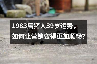 1983属猪人39岁运势，如何让营销变得更加顺畅？
