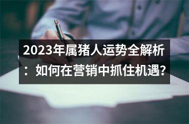 2025年属猪人运势全解析：如何在营销中抓住机遇？
